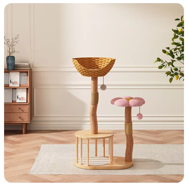 Durable Solid Wood Sisal Scratching Board for Cats - Premium Quality Pet Furniture