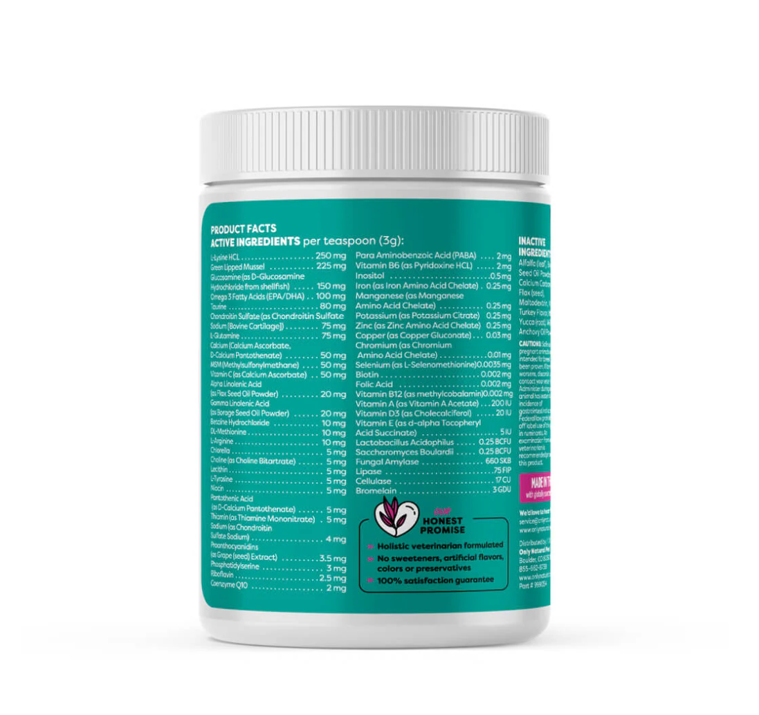 ONLY NATURAL PET ULTIMATE DAILY FELINE VITAMIN POWDER - 3.2 OZ.