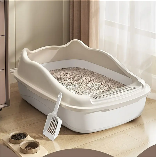 1pc Extra Large, Easy-Clean Cat Litter Box - Durable, Removable & Easy to Install - Ideal for New Pets (with 50pcs Cat Litter Bags).