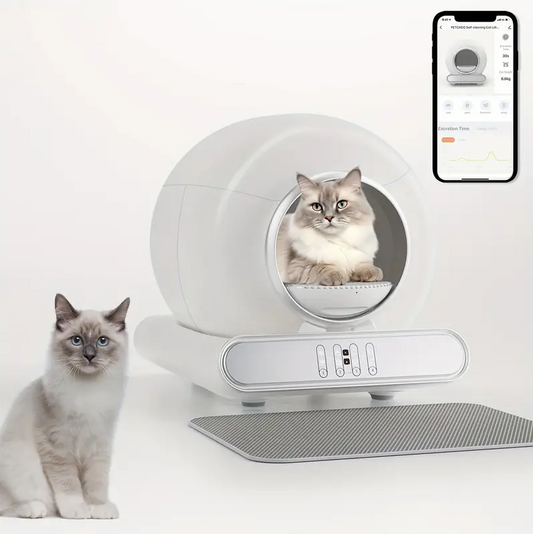 Upgraded Self-Cleaning Cat Litter Box - Self-Cleaning Box Odorless With Real-Time Monitoring And Safety Alarm.