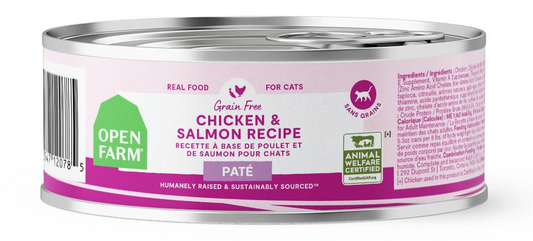 Open Farm Chicken & Salmon Grain-Free Wet Cat Food Can, 5.3-oz