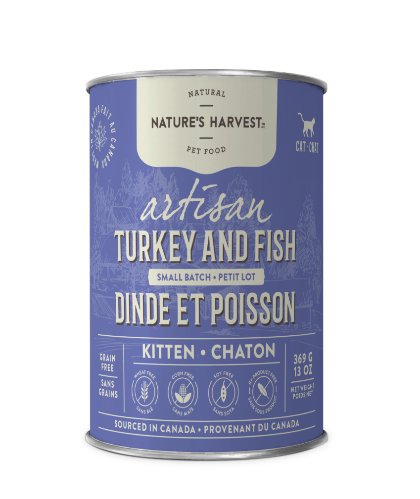 Nature's Harvest Artisan Turkey & Fish Wet Cat Food Can, 369-gram