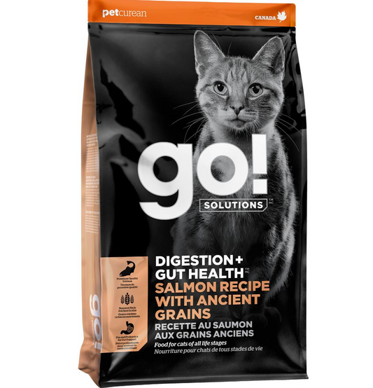 Go! Solutions Digestion + Gut Health Salmon with Ancient Grains Dry Cat Food, 3-lb