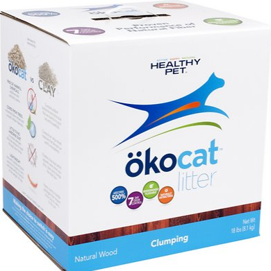 Okocat Natural Wood Clumping Cat Litter, 19.8-lb