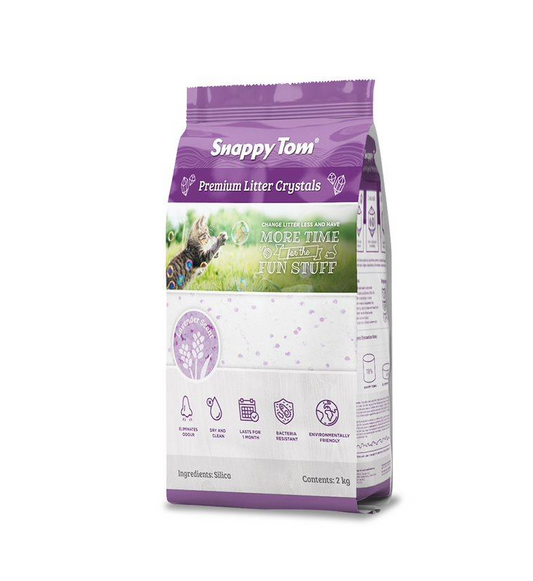 Snappy Tom Crystals Lavender Scent Premium Cat Litter, 2-kg