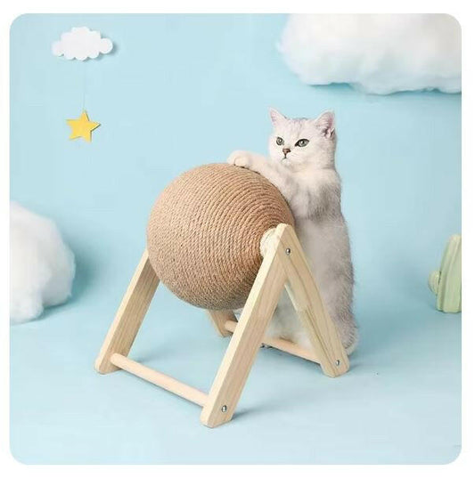 Cat Scratching Ball Toy with Sisal Rope for Grinding Paws – Durable and Wear-resistant.